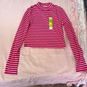 Primark Striped Pink Long Sleeve Top